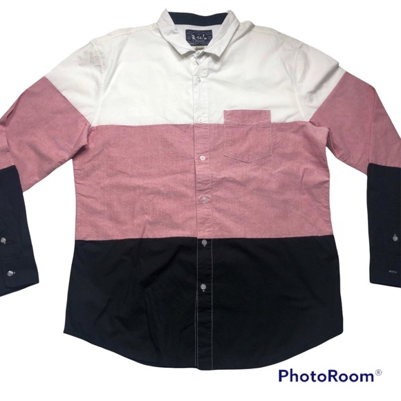 R. Sole Colorblock Oxford Button Down Shirt size X Large - Picture 1 of 11